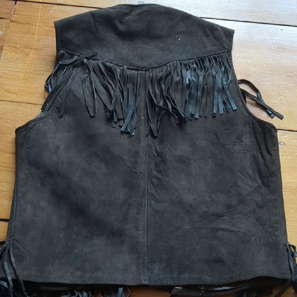 VTG Brown Suede Vest with Fringe